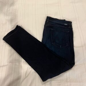 MOTHER mid-rise dazzler ankle dark wash jeans!